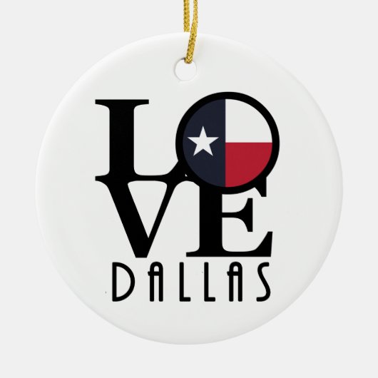 LIEBE Dallas Texas Keramik Ornament (Vorne)