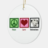 Liebe Dalmatiner Niedlich Weihnachten Keramik Ornament (Links)
