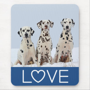 Liebe Dalmatiner Schwarz-Weiß Punkte Welpen Hund Mousepad