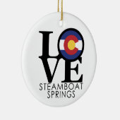 Liebe-Dampfschiff Springs Colorado Keramik Ornament (Rechts)
