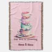 Liebe dampft Hübsche Kaffeekuchen Decke (Vorderseite Vertikal)