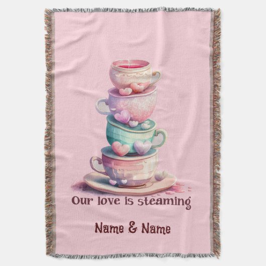 Liebe dampft Hübsche Kaffeekuchen Decke (Vorderseite Vertikal)