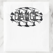 Liebe Dance - Ballerina Tänzerin Silhouette Ovaler Aufkleber (Tasche)