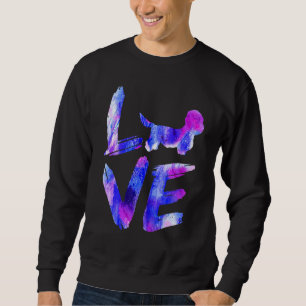 Liebe Dandie Dinmont Terrier Watercolor Blue Dog M Sweatshirt