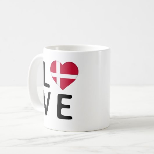 Liebe - Dänemark - Flagge Kaffeetasse (Vorderseite Links)