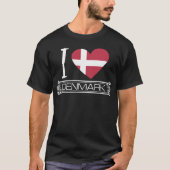 Liebe Dänemark Flaggenland T-Shirt (Vorderseite)