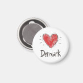 Liebe Dänemark Magnet (Vorderseite/Rückseite)