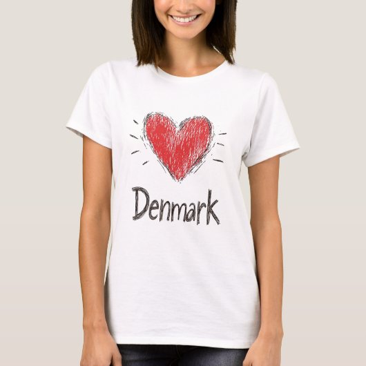 Liebe Dänemark T-Shirt (Vorderseite)