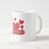 Liebe Dänemark Vintages Logo Jumbo-Tasse (Vorderseite Rechts)