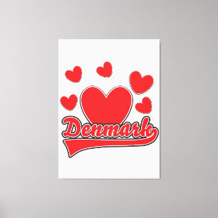 Liebe Dänemark Vintages Logo Leinwanddruck