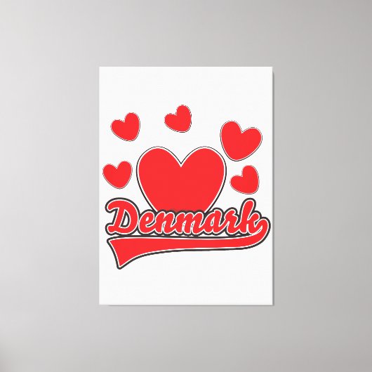 Liebe Dänemark Vintages Logo Leinwanddruck (Vorderseite)