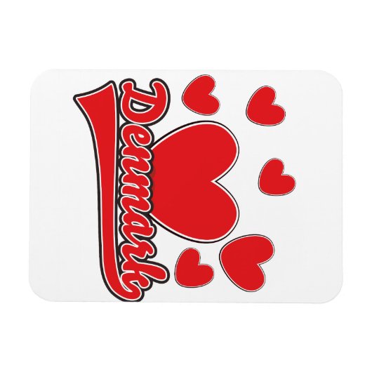 Liebe Dänemark Vintages Logo Magnet (Horizontal)