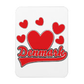 Liebe Dänemark Vintages Logo Magnet (Vertikal)