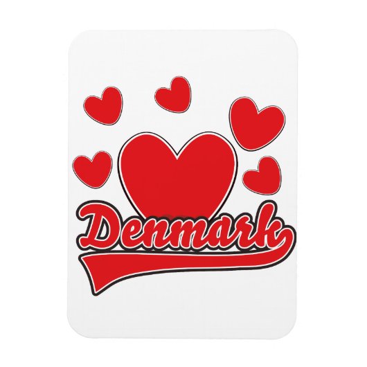 Liebe Dänemark Vintages Logo Magnet (Vertikal)
