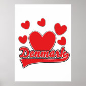 Liebe Dänemark Vintages Logo Poster (Vorne)