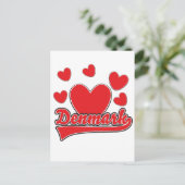 Liebe Dänemark Vintages Logo Postkarte (Stehend Vorderseite)