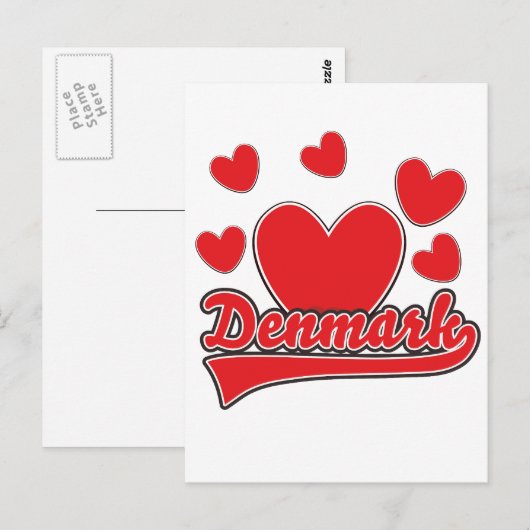 Liebe Dänemark Vintages Logo Postkarte (Vorne/Hinten)