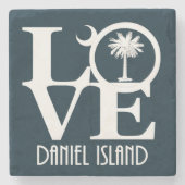LIEBE Daniel Island South Carolina Steinuntersetzer (Vorderseite)
