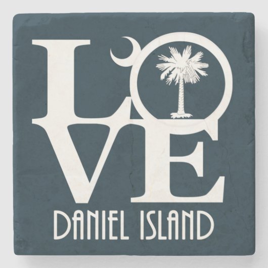 LIEBE Daniel Island South Carolina Steinuntersetzer (Vorderseite)