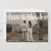 Liebe & Dank 2 Foto Hochzeit Dankeschön Karte (Vorderseite)