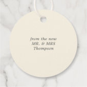 Liebe & Dank an Orange Blume Elfenbeinhochzeit Geschenkanhänger (Rückseite)