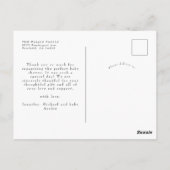 Liebe & Dank Arch Foto Geburtsankündigung Postkart Postkarte (Rückseite)