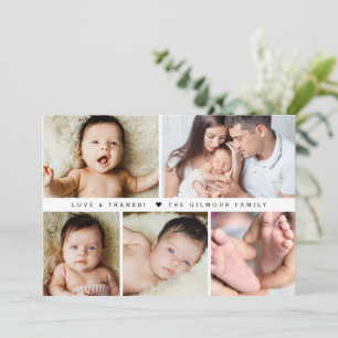 Liebe & Dank Baby Dusche Foto Collage Neue Baby Dankeskarte