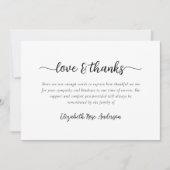 Liebe & Dank Beileid Beerdigung Dankeskarte (Vorderseite)