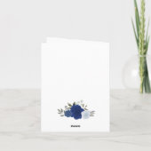 Liebe & Dank Blue Boho Rose Hochzeit Foto Dankeskarte (Rückseite)