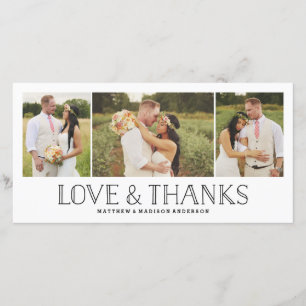 Liebe & Dank Boho   Hochzeit Danke Fotokarte