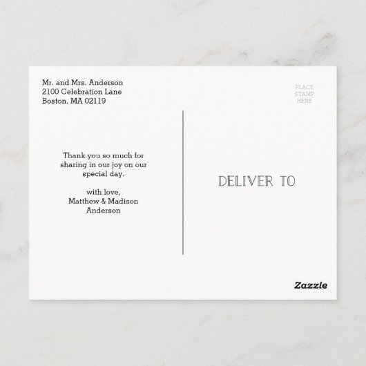 Liebe & Dank Boho | Hochzeit Danke, Postcard Postkarte (Rückseite)