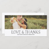 Liebe & Dank Boho | Hochzeitsdanken - Fotokarte Dankeskarte (Vorne/Hinten)