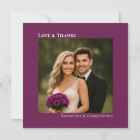 Liebe Dank Cassis Lila Wedding Foto Vielen Dank