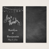 Liebe & Dank Chalkboard Lights Gastgeschenk Hochze (Vorne & Hinten)