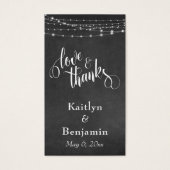Liebe & Dank Chalkboard Lights Gastgeschenk Hochze (Vorderseite)