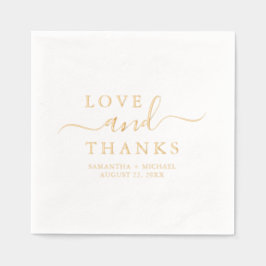 Liebe & Dank Chic Skript Custom Wedding Names Servietten Mit Folie