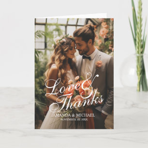 'Liebe & Dank' Custom Foto Wedding Dankeskarte