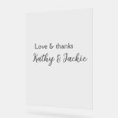 Liebe & Dank Ehepaar Name Hochzeit einfach minimal Acrylschild (Winkel)