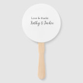 Liebe & Dank Ehepaar Name Hochzeit einfach minimal Fächer (Rückseite)