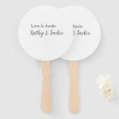 Liebe & Dank Ehepaar Name Hochzeit einfach minimal Fächer (Vorne und Hinten)
