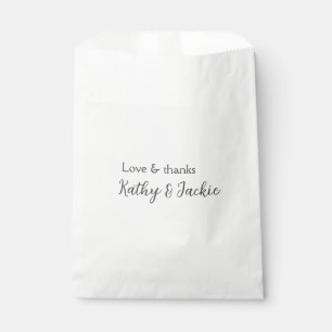 Liebe & Dank Ehepaar Name Hochzeit einfach minimal Geschenktütchen