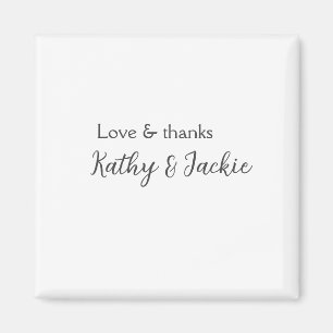 Liebe & Dank Ehepaar Name Hochzeit einfach minimal Magnet