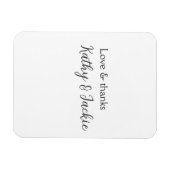 Liebe & Dank Ehepaar Name Hochzeit einfach minimal Magnet (Horizontal)