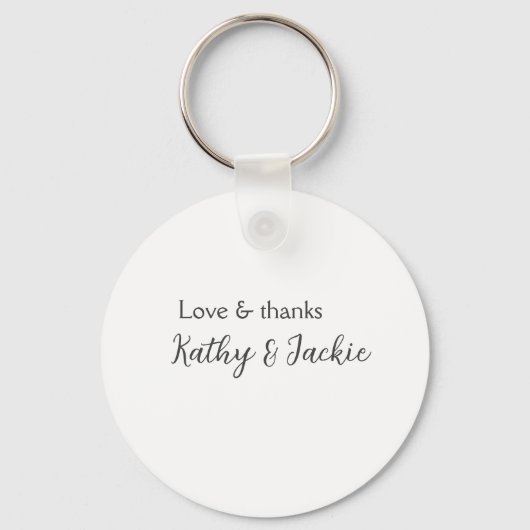 Liebe & Dank Ehepaar Name Hochzeit einfach minimal Schlüsselanhänger (Vorderseite)