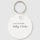 Liebe & Dank Ehepaar Name Hochzeit einfach minimal Schlüsselanhänger (Rückseite)