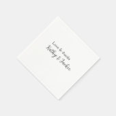Liebe & Dank Ehepaar Name Hochzeit einfach minimal Serviette (Ecke)