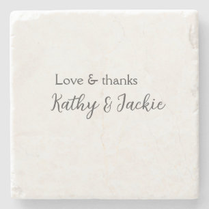 Liebe & Dank Ehepaar Name Hochzeit einfach minimal Steinuntersetzer