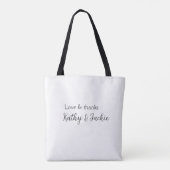 Liebe & Dank Ehepaar Name Hochzeit einfach minimal Tasche (Rückseite)
