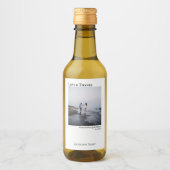 Liebe & Dank einfaches Minimalistisches Foto Weddi Weinetikett (Vorderseite)