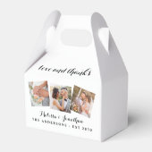 Liebe & Dank Elegant 3 Foto Braut Groom Wedding Geschenkschachtel (Rückseite)